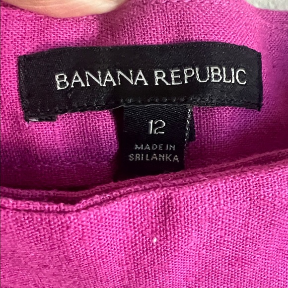 Banana Republic Linen Blend Tailored Shorts Pink High Waist Size 12 - Picture 3 of 9